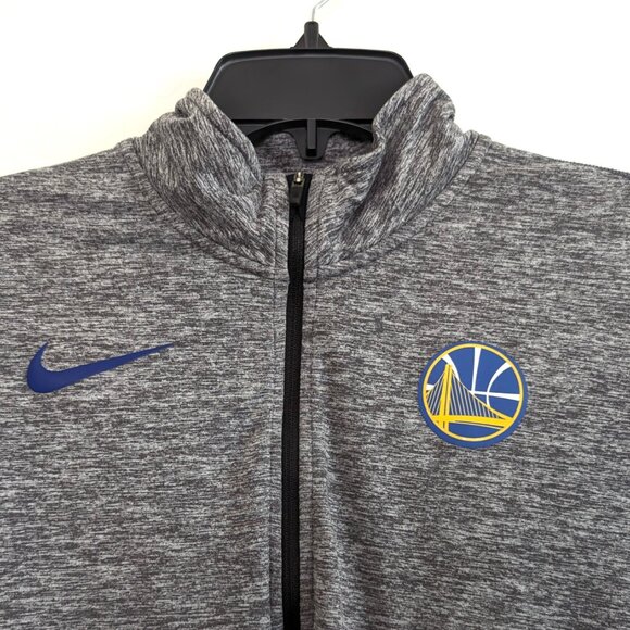 NIKE Pullover Mens XL Gray Dri Fit NBA Golden State Warriors 1/4 Zip Long Sleeve - Picture 2 of 15